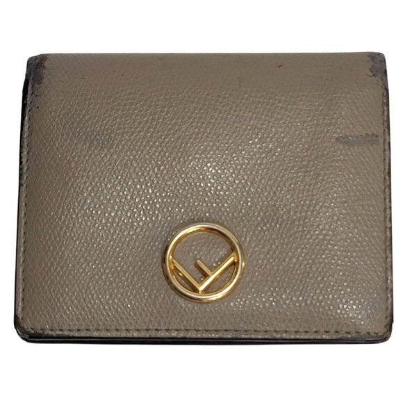 F is Fendi Leather Bi-fold Wallet 8M0387 Gray - Picture 1 of 10